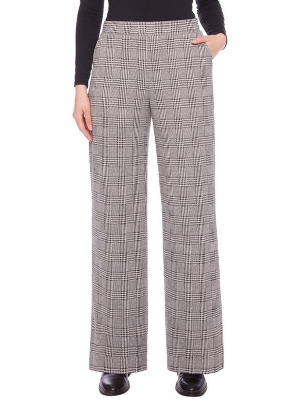 S.C. & CO. Women’s Jacquard Pull-on Wide Leg Pant with Tummy Control